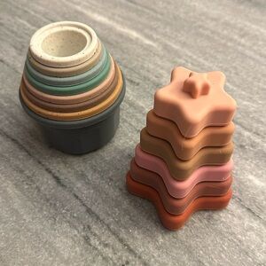 Mushie Stacking Cups and Star Tower (3 mos+)